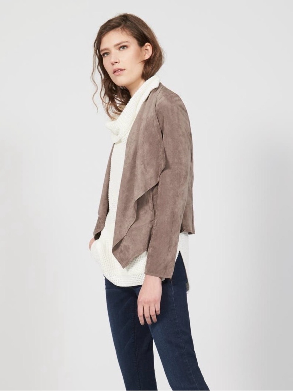 KUT from the Kloth Brown Faux suede Women's Jacket with pockets!